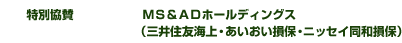 特別協賛　　ＭＳ＆ＡＤホールディングス（三井住友海上・あいおい損保・ニッセイ同和損保）