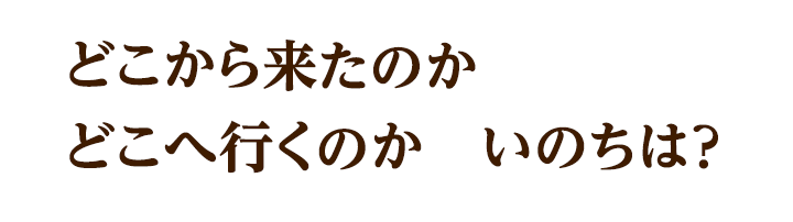 どこから来たのか　どこへ行くのか　いのちは？